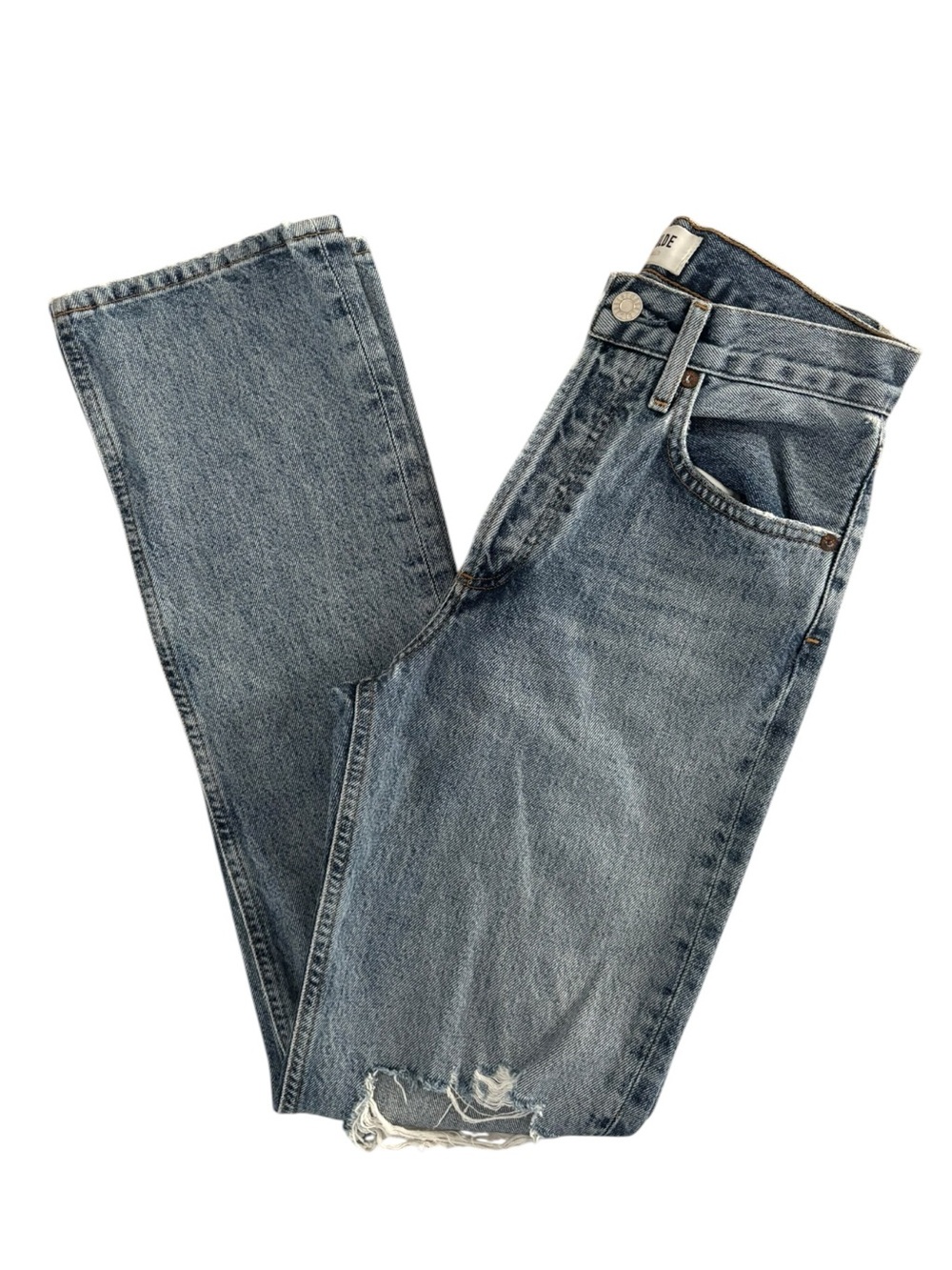 Agolde Lana Distressed Straight Leg Jean - Picture 4 of 5